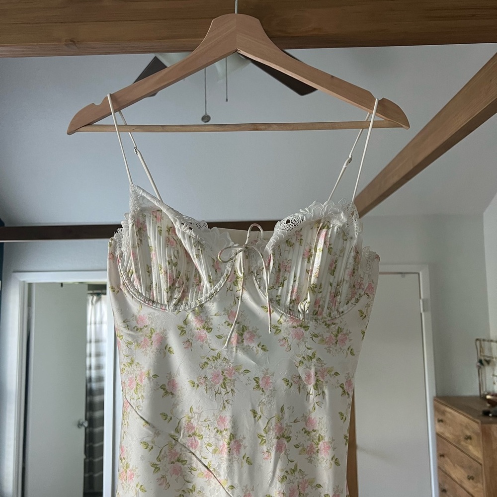 For Love And Lemons Floral Midi Dress - Cream - Picture 5 of 7